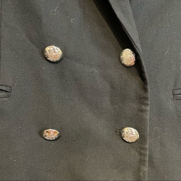 RALPH LAUREN LRL CREST LOGO EMBROIDERED DOUBLE BREASTED WOOL BLAZER BLACK 10 - Picture 3 of 8